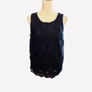 Merone Navy Blue Sleeveless Shirt Sz M